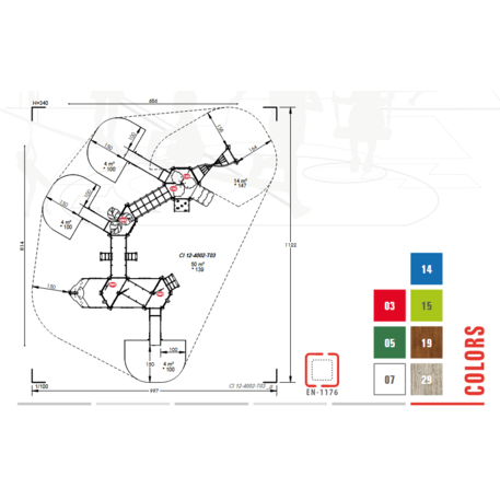  Vaikų žaidimo aikštelės kompleksas, kolekcija 'Piratų laivas / MBG-1219_CI 12-4002-T03'