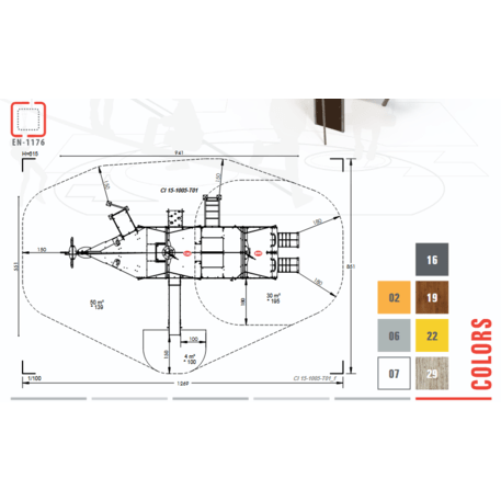  Vaikų žaidimo aikštelės kompleksas, kolekcija 'Piratų laivas / MBG-1229_CI 15-1005-T05'