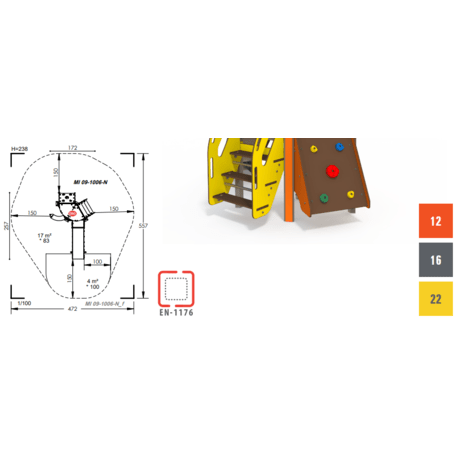 Žaidimų aikštelių kompleksas vaikams nuo 2 metų amžiaus – kolekcija 'MINI / MBG-2151_MI 09-1006-N22'