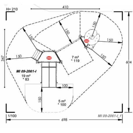 Žaidimų aikštelių kompleksas vaikams nuo 2 metų amžiaus – kolekcija 'MBG-2257_MI 09-2061-I14'