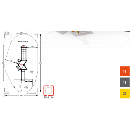Žaidimų aikštelių kompleksas vaikams nuo 2 metų amžiaus – kolekcija 'MINI / MBG-2184_MI 09-1036-N22'