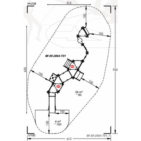Žaidimų aikštelių kompleksas vaikams nuo 2 metų amžiaus – kolekcija 'MINI / 'MBG-2262_MI 09-2064-T01'