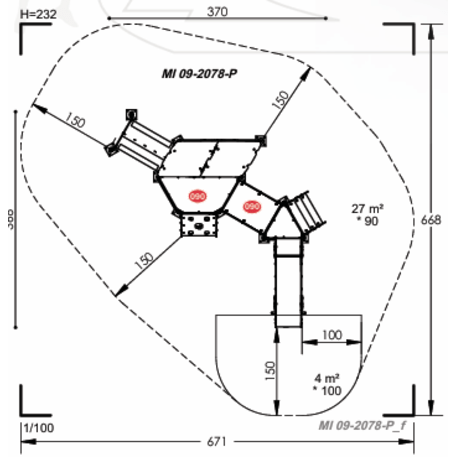 Žaidimų aikštelių kompleksas vaikams nuo 2 metų amžiaus – kolekcija 'MINI / MBG-2282_MI 09-2078-P15'