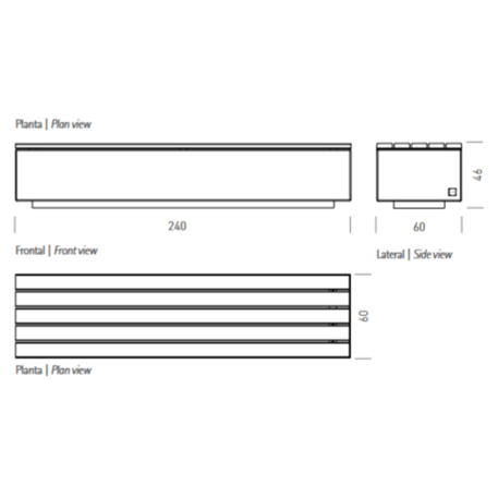 Modulinis betoninis suolas – su arba be medinės sėdimos dalies 'Premium / Basic 60 / MDL_120cm'