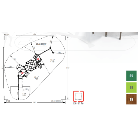 Žaidimų aikštelių kompleksas vaikams nuo 2 metų amžiaus – kolekcija 'MINI / MBG-2306_MI 09-2093-P15'