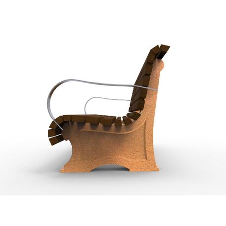 Betoninis suolas su atlošu ir Iroko medienos sėdima dalimi 'Premium Collection / STF/08-04-03/MDL'