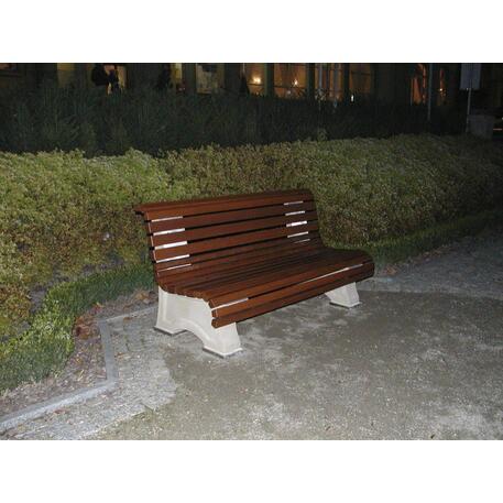 Betoninis suolas su atlošu ir Iroko medienos sėdima dalimi 'Premium Collection / STF/08-04-03/MDL'