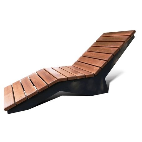 Metalinis gultas, šezlongas su medine gulimaja dalimi 'STF/615/MDL'