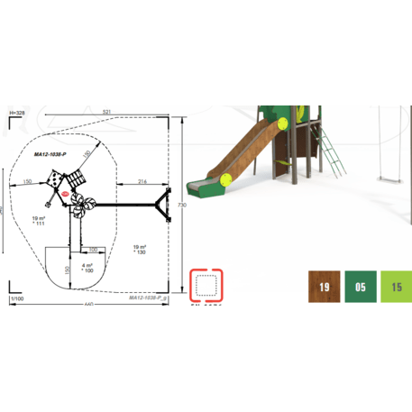 Žaidimų aikštelių kompleksas vaikams nuo 2 iki 10 metų amžiaus – kolekcija 'MAXI / MBG-2375_MA 12-1038-P15'