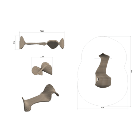 Lauko suoliukas-skulptūra viešosioms erdvėms „Family“ iš kolekcijos Smartcity®