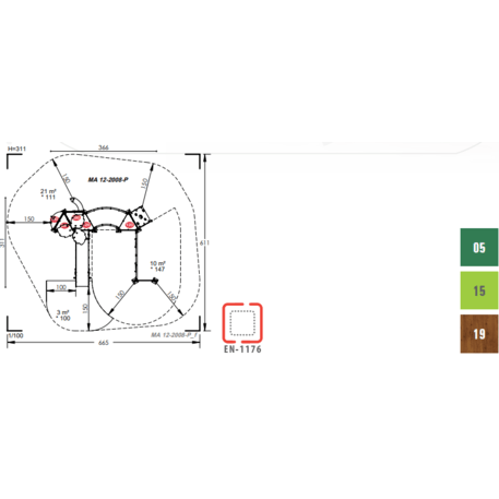 Žaidimų aikštelių kompleksas vaikams nuo 2 iki 10 metų amžiaus – kolekcija 'MAXI / MBG-2399_MA 12-2008-P15'
