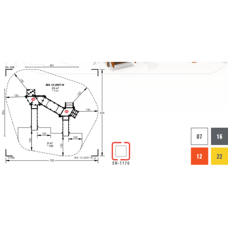 Complesso per parco giochi per bambini dai 2 anni – collezione 'MAXI / MBG-2414_MA 12-2057-N22'