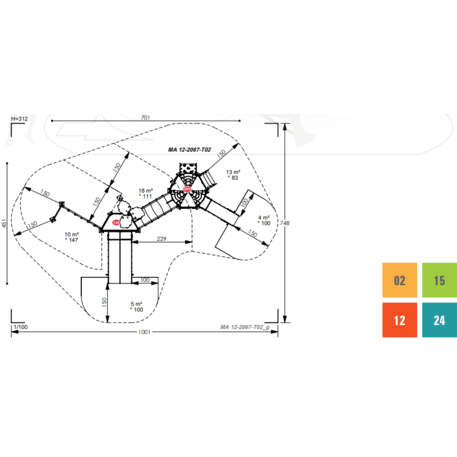 Complesso per parco giochi per bambini dai 2 anni – collezione 'MAXI / MBG-2419_MA 12-2067-T02'