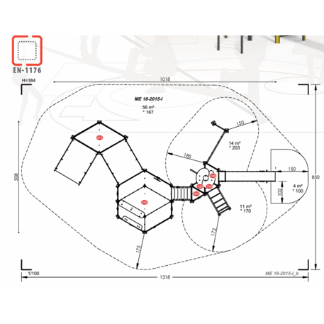 Žaidimų aikštelių kompleksas vaikams nuo 2 iki 12 metų amžiaus – kolekcija 'MEGA / MBG-2544_ME 18-2015-I22'
