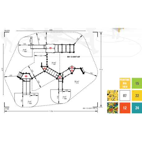 Spielplatzkomplex für Kinder ab 2 Jahren – Kollektion 'MAXI / MBG-2515_MA 12-5007-AB22'