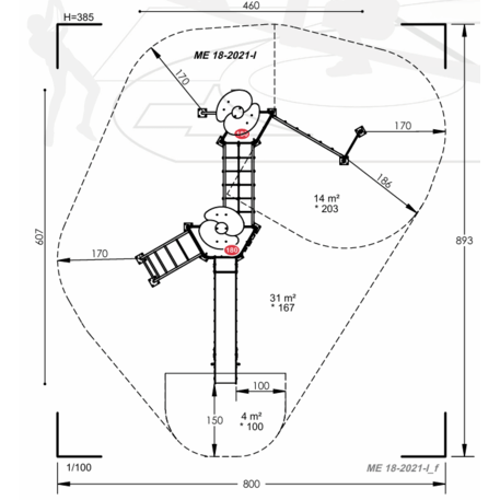 Žaidimų aikštelių kompleksas vaikams nuo 2 iki 12 metų amžiaus – kolekcija 'MEGA / MBG-2549_ME 18-2021-T01'
