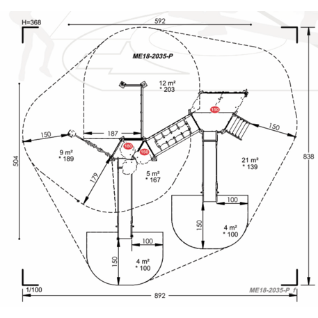 Žaidimų aikštelių kompleksas vaikams nuo 2 iki 12 metų amžiaus – kolekcija 'MEGA / MBG-2559_ME 18-2035-P15'