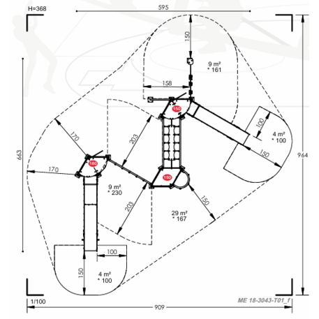 Žaidimų aikštelių kompleksas vaikams nuo 2 iki 12 metų amžiaus – kolekcija 'MEGA / MBG-2602_ME 18-3043-T01'