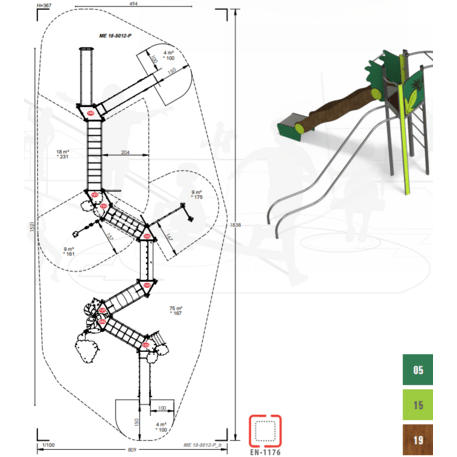 Žaidimų aikštelių kompleksas vaikams nuo 2 iki 12 metų amžiaus – kolekcija 'MEGA / MBG-2626_ME 18-5012-P15'