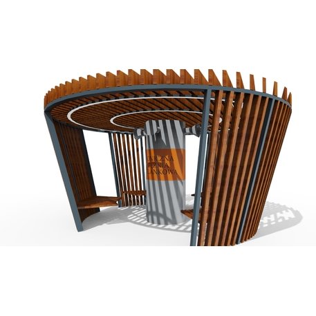 Lauko druskų kambarys (Haloterapija) su pergole ir suolais iš iroko medienos 'Premium Collection / STF/27-41-01/MDL'