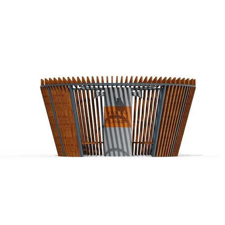 Lauko druskų kambarys (Haloterapija) su pergole ir suolais iš iroko medienos 'Premium Collection / STF/27-41-01/MDL'