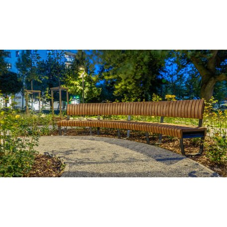 Metalinis suoliukas su / be atlošo, pagamintas iš Iroko medienos 'Premium Collection / STF/26-04-17_01/MDL'