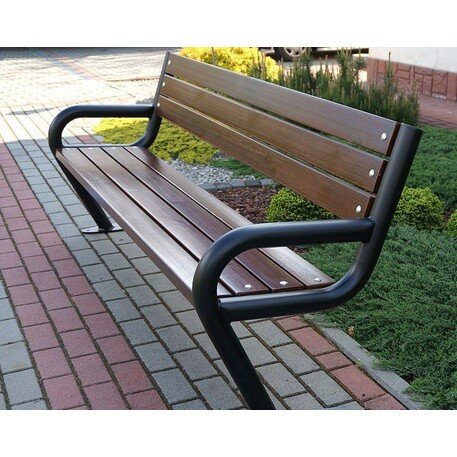 Metalinis suolas su atlošu ir medine sėdimąja dalimi 'MBG/04-Czapla / 192cm'