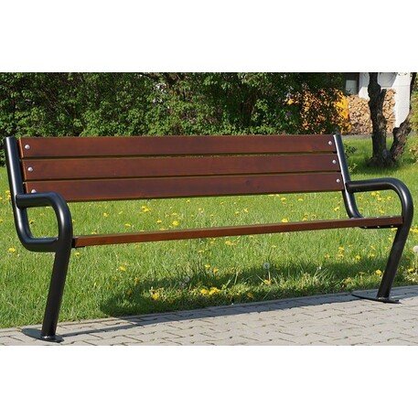 Metalinis suolas su atlošu ir medine sėdimąja dalimi 'MBG/04-Czapla / 192cm'