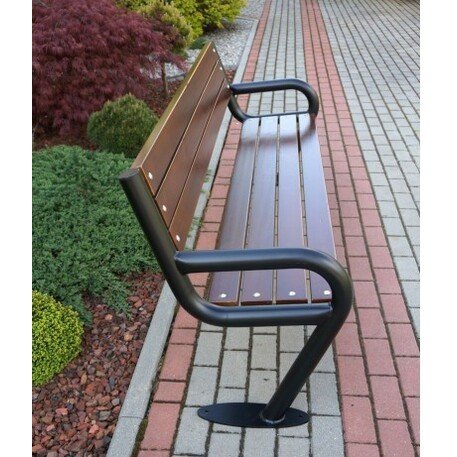 Metalinis suolas su atlošu ir medine sėdimąja dalimi 'MBG/04-Czapla / 192cm'