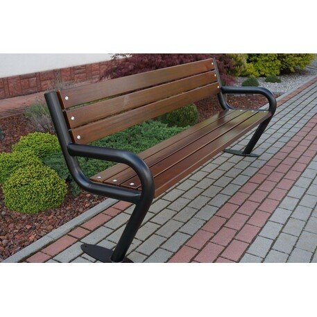 Metalinis suolas su atlošu ir medine sėdimąja dalimi 'MBG/04-Czapla / 192cm'