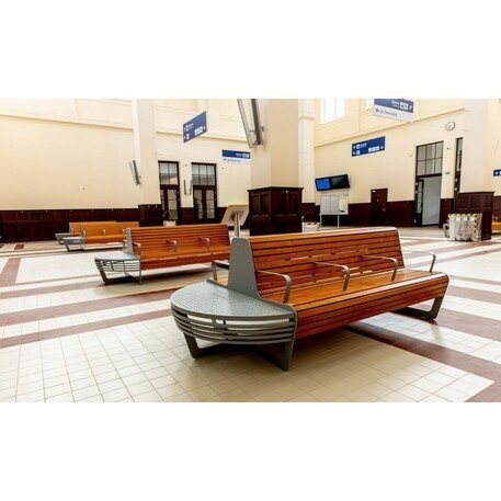 Metalinis suolas su atlošu ir medine sėdimąja dalimi 'MBG/63-Koliber / 293cm'