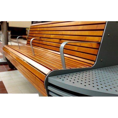 Metalinis suolas su atlošu ir medine sėdimąja dalimi 'MBG/63-Koliber / 293cm'