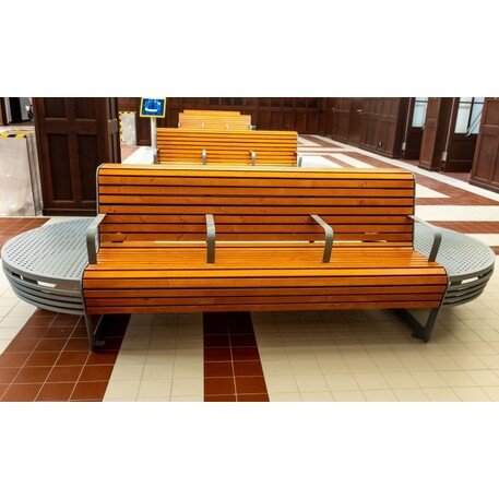 Metalinis suolas su atlošu ir medine sėdimąja dalimi 'MBG/63-Koliber / 293cm'