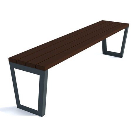 Металлическая скамейка без спинки с деревянным сиденьем 'MBG/83-Trapez IV / 180cm'