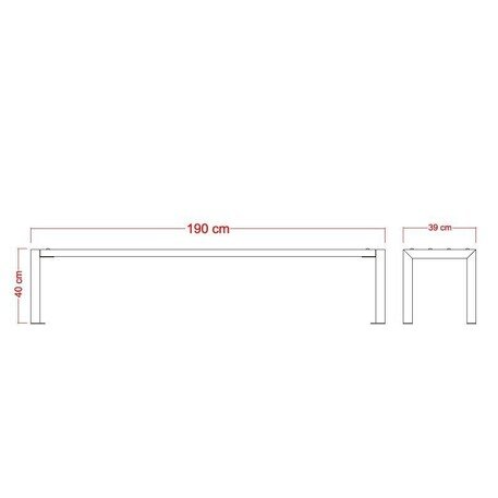 Металлическая скамейка без спинки с деревянным сиденьем 'MBG/93-Stokrotka IV / 190cm'