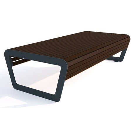 Металлическая скамейка без спинки с деревянным сиденьем 'MBG/103-Koliber / 182cm'