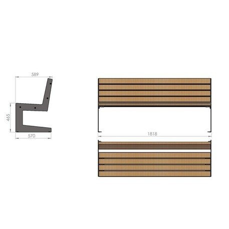 Metal picnic table with benches and wooden seating surfaces 'MBG_157 / Picnic Set Luna II'