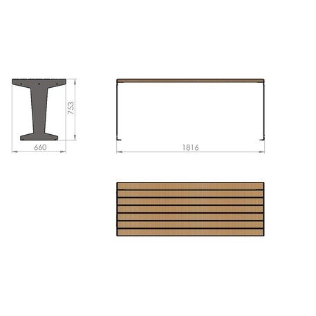 Metal picnic table with benches and wooden seating surfaces 'MBG_157 / Picnic Set Luna II'