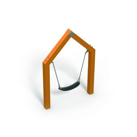 Moduliniai vaikų žaidimų aikštelių kompleksai 3–12 metų vaikams – kolekcija 'Frame / Ninja' MBG-Belly swing house 02601