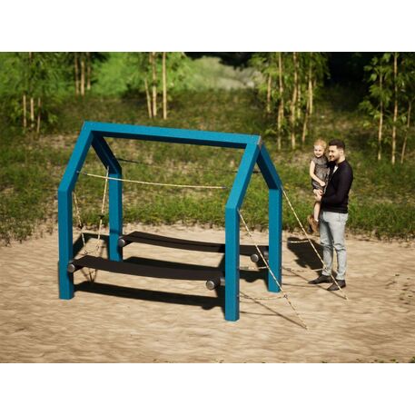 Moduliniai vaikų žaidimų aikštelių kompleksai 3–12 metų vaikams – kolekcija 'Frame / Ninja' MBG-Fun house 02611