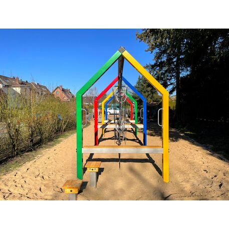 Complessi modulari per parchi giochi per bambini dai 3 ai 12 anni – collezione “Frame / Ninja” MBG-Ninja Frame Aki house 02629