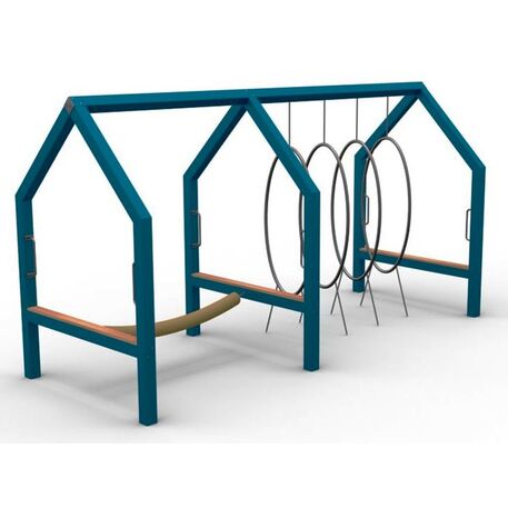 Moduliniai vaikų žaidimų aikštelių kompleksai 3–12 metų vaikams – kolekcija 'Frame / Ninja' MBG-Ninja Frame Heinersdorfer Strasse 02623