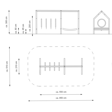 Moduliniai vaikų žaidimų aikštelių kompleksai 3–12 metų vaikams – kolekcija 'Frame / Ninja' MBG-Ninja Frame Heinersdorfer Strasse 02623
