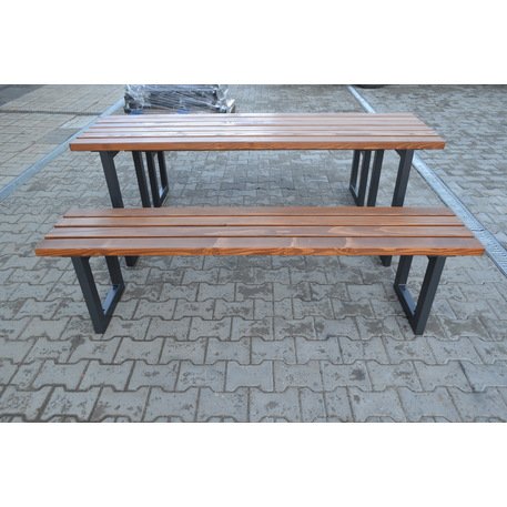 Metalinis pikniko stalas su suolais ir medinėmis sėdimomis dalimis 'MBG_258 / Picnic Set'
