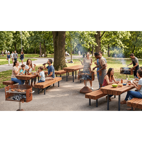 Täispuidust piknikulaud pingidega, valmistatud tammepuidust 'Premium Collection / STF/29-02-17/MDL'