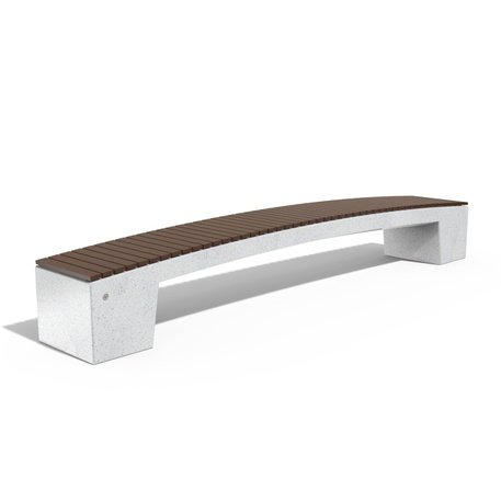 HPC Terrazzo Betonbank mit Holzsitzfläche BS-337 | Urban Premium Collection