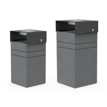 Betoninė lauko šiukšliadėžė su stogeliu ir pelenine 'Brno' 40L / 70L'