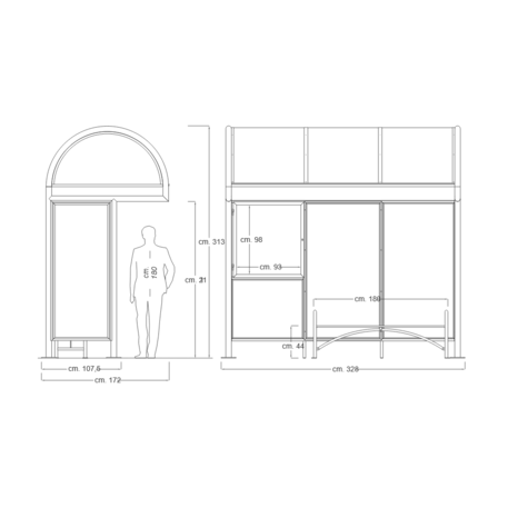 Autobusų stotelės stoginė, paviljonas 'Modena 311'