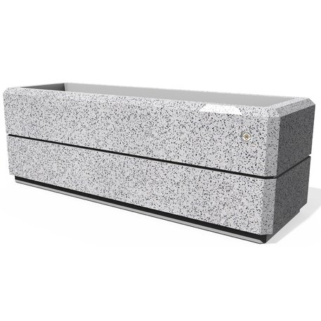 Betoninis vazonas – gėlinė, padengta smulkia granito skaldele 'Premium / 117x38xH/40cm_BS-176'