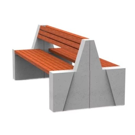 Betoninis suolas su atlošu ir medine sėdima dalimi 'BDS/LB301/MDL'